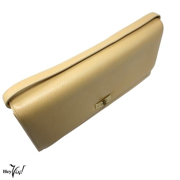 Vintage Gramercy Coach Clutch Purse Leather Made Italy Wheat Dust Bag Style 7000 - Picture 3 of 13